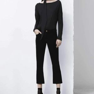 NWT J Brand Selena Bootcut Mid-Rise Skinny Crop Black Corduroy Size 29